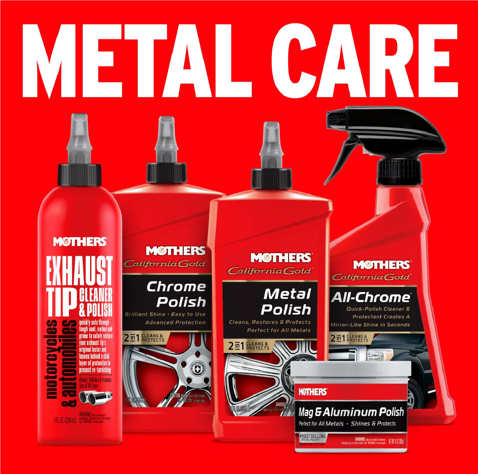 Mothers Mag & Aluminum Polish, 5 oz. — Brilliant Shine, Easy to Use, For All Unc
