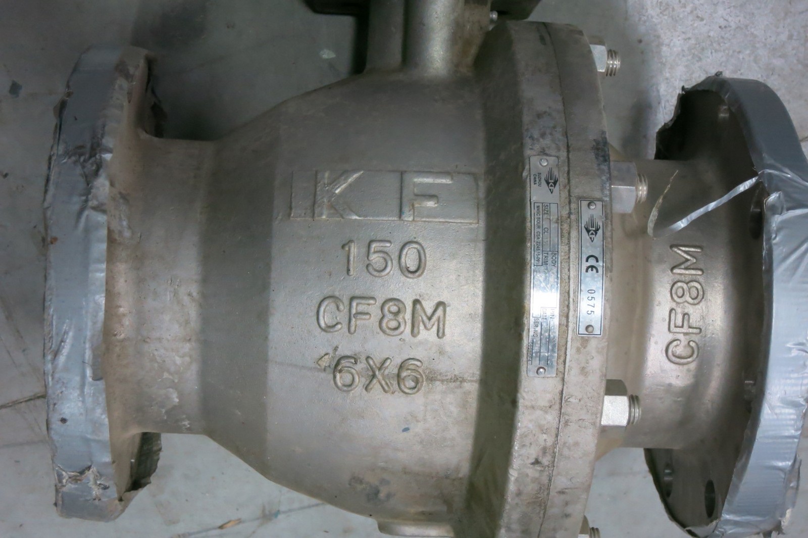 KF INDUSTRIES 6″, x 6″, Class 150, Ball Valve, B16.34