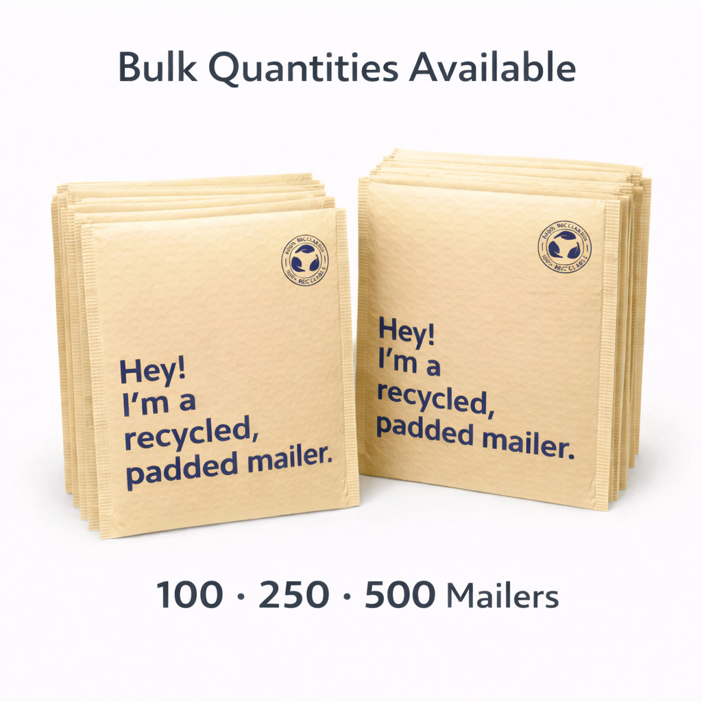 #2 Recycled Padded Bubble Mailers 8.5×11 Self Seal Eco Friendly 100 250 500
