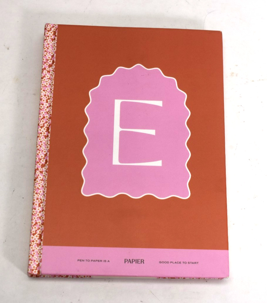 Anthropologie Papier Monogram Journal Lined Notebook Hardcover 5″ x 7″ Letter E