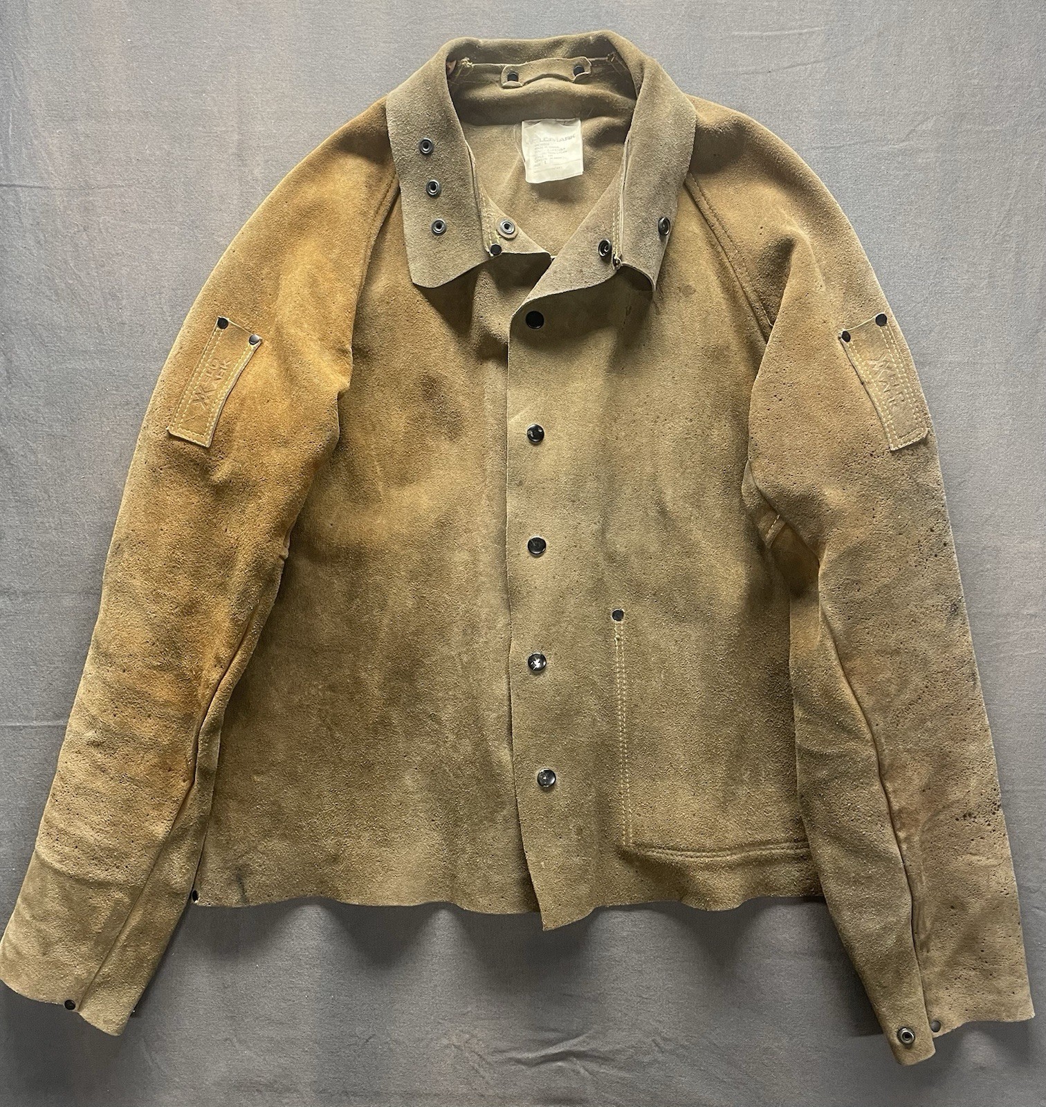 Vintage Weldmark Cowhide Leather Welding Jacket Brown Size L Back Buckle