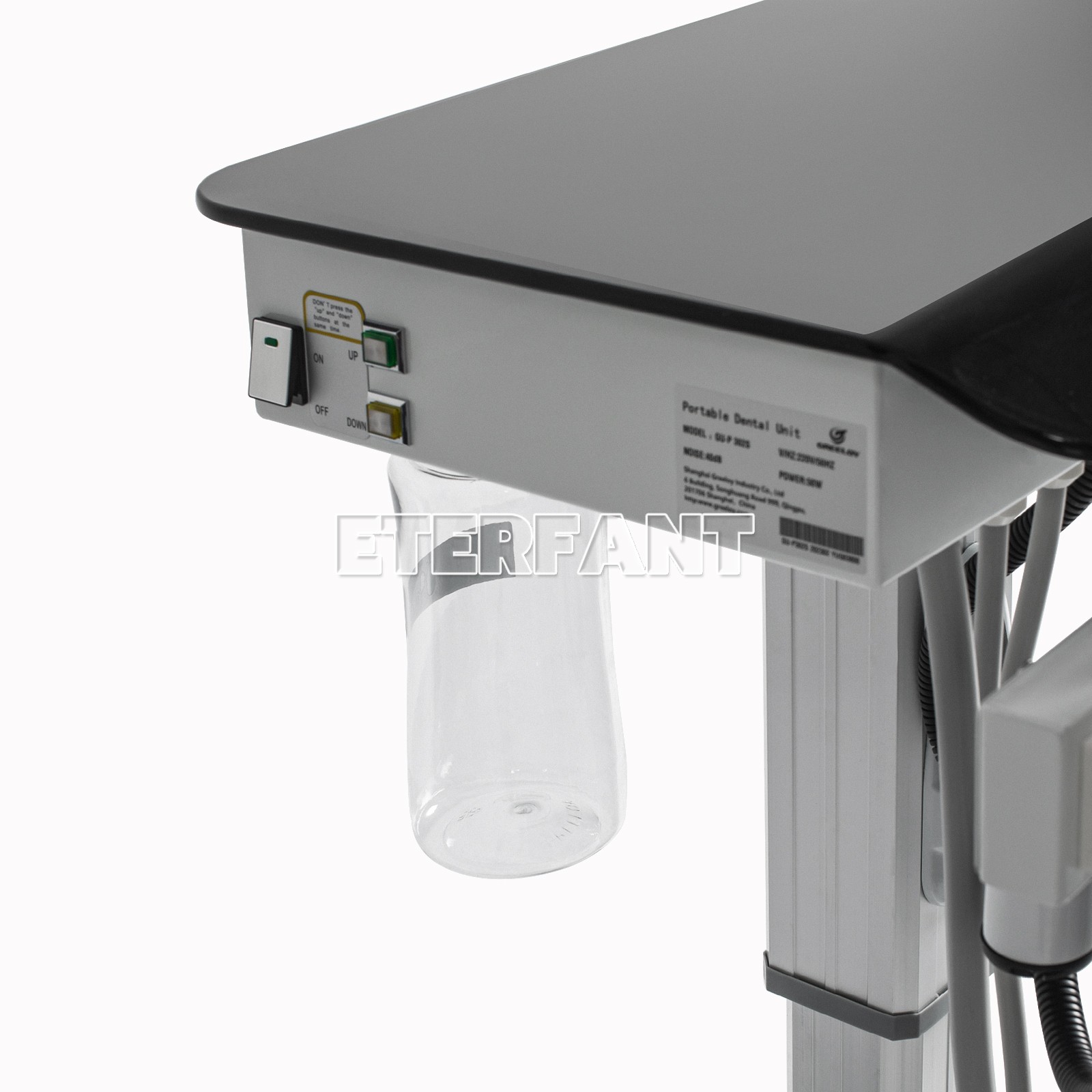 ETERFANT Dental Delivery Unit System 4 Holes with Air Compressor Mobile Cart US