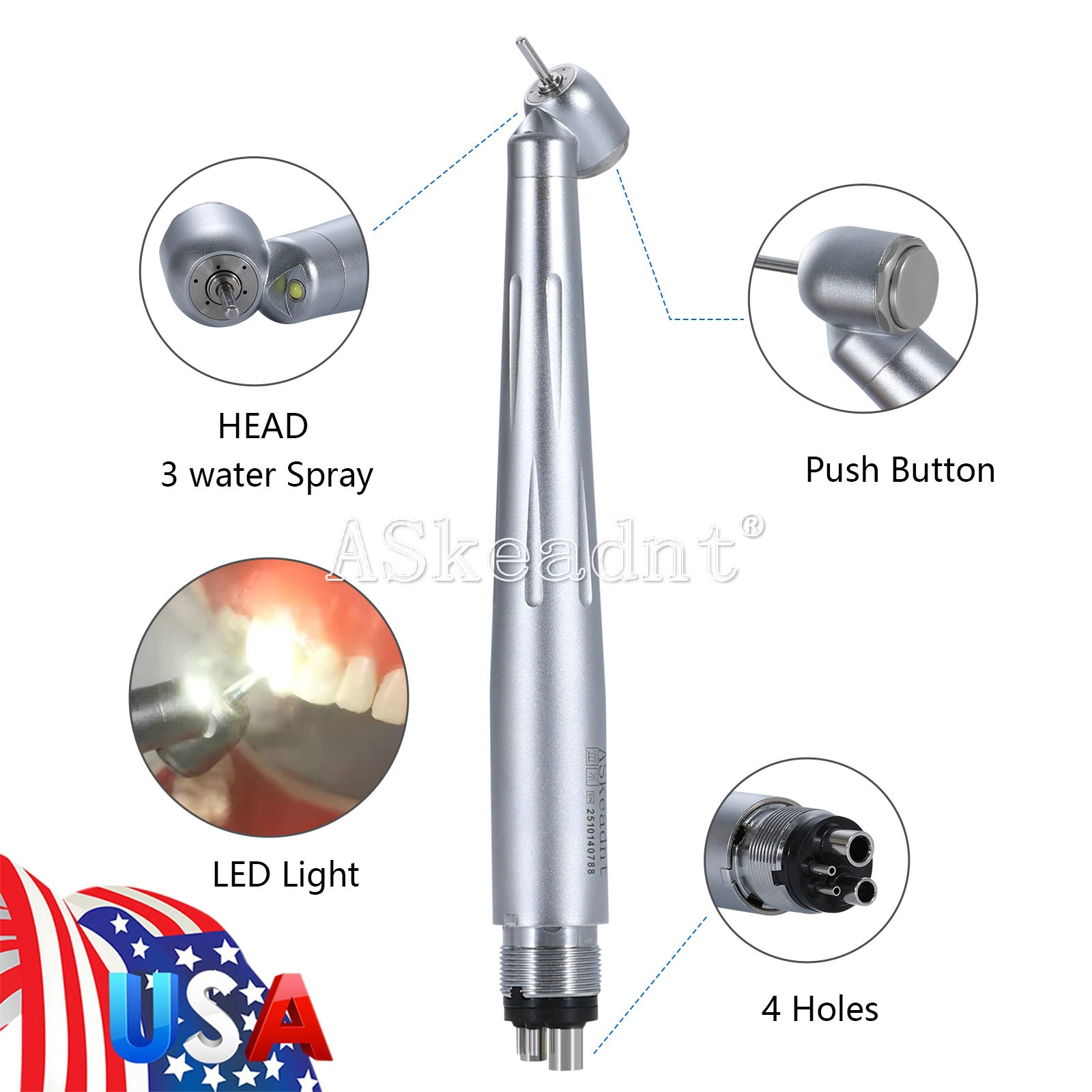 Dental Cordless LED Curing Light 3 Second iLED Cure Lamp Woodpecker DTE Style 3S