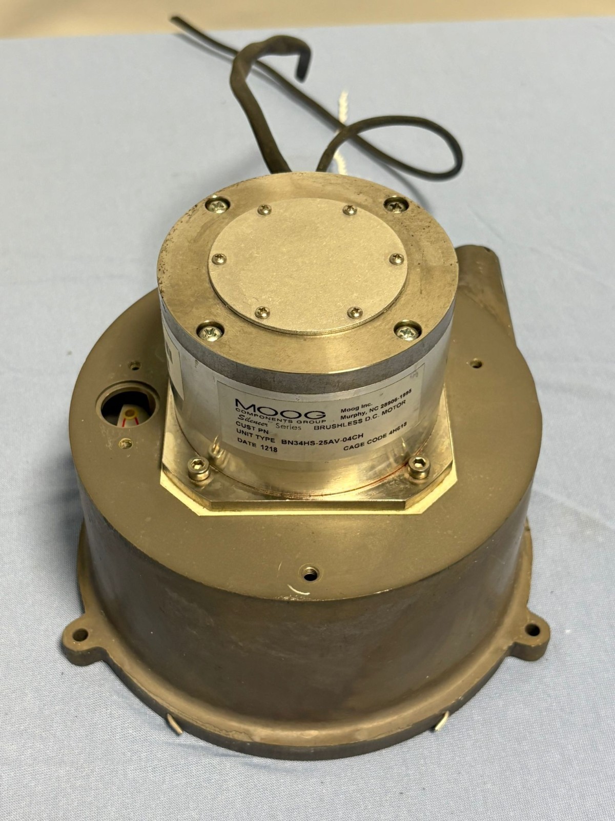 MOOG Silencer Series Brushless DC Motor Part BN34HS-25AV-04CH, 1066817 w/ Blower