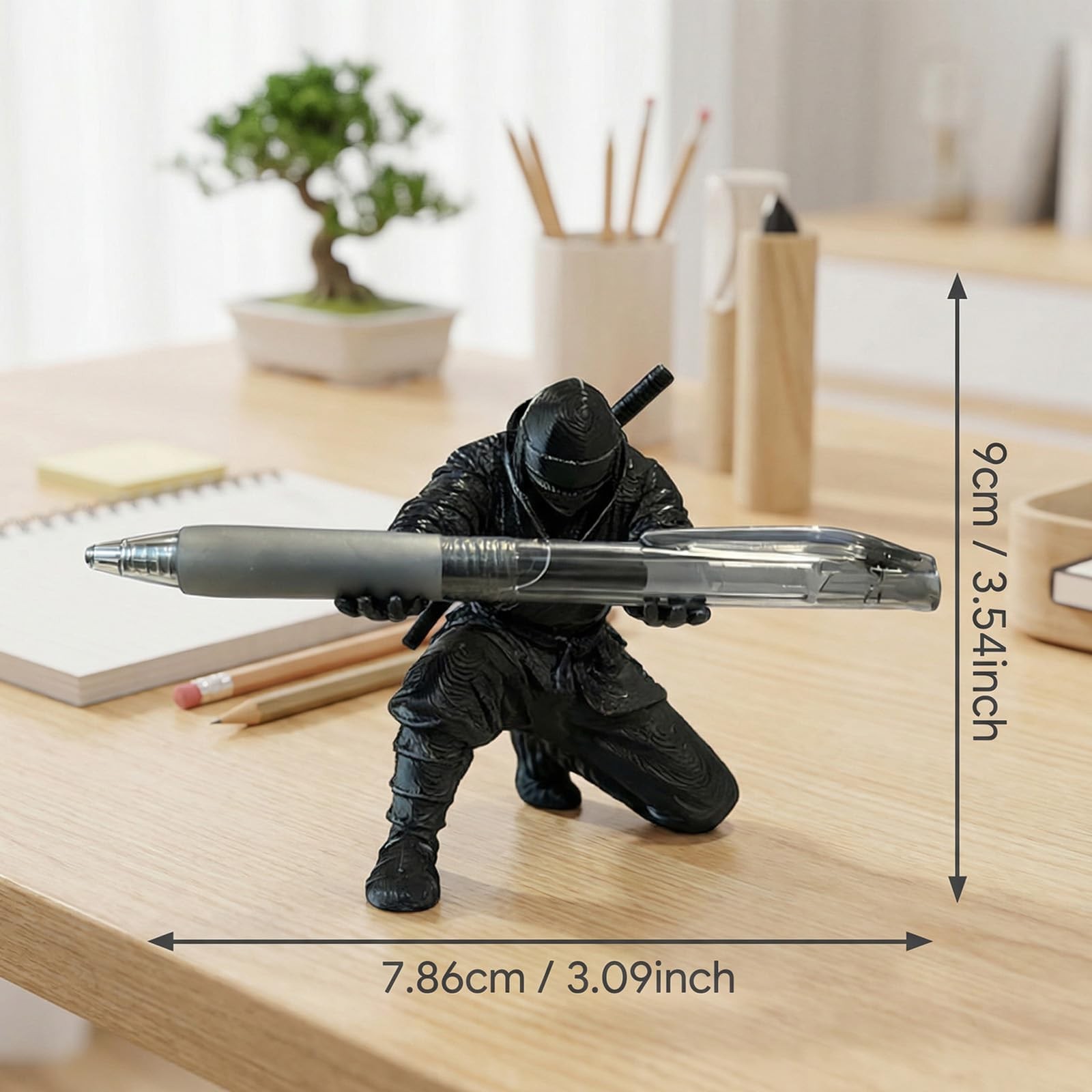 3D Printed Ninja Pen Holder – Cool Ninja Figurine Pen Stand, Decorative Desk …