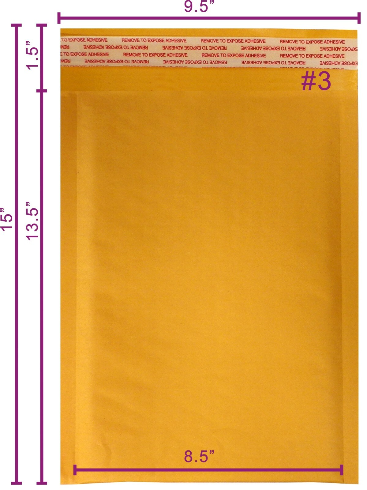 Yens® 100 #3 8.5×14.5 Kraft Bubble Padded Envelopes Mailers Inner 8.5 X 13.5
