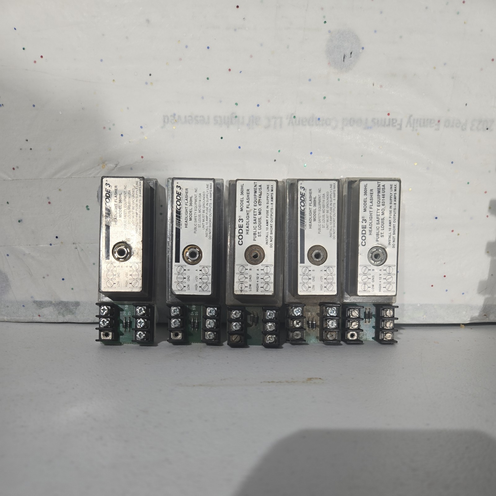 Lot of 5 CODE 3 Electromechanical Headlight Alternating Flasher 360HL Untested