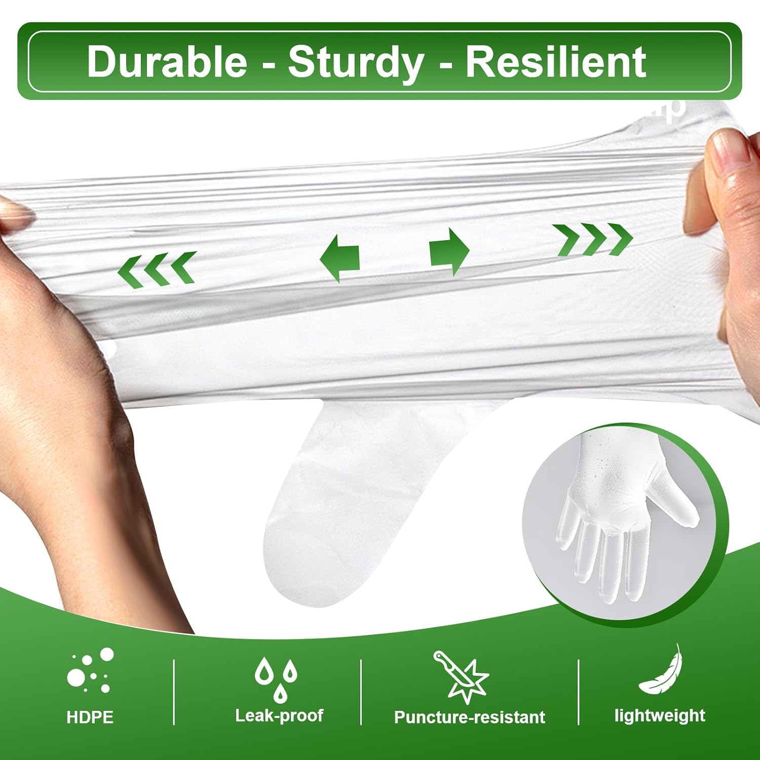 500 Count Disposable Food Service Gloves – Plastic Gloves For Food Handling, Cle