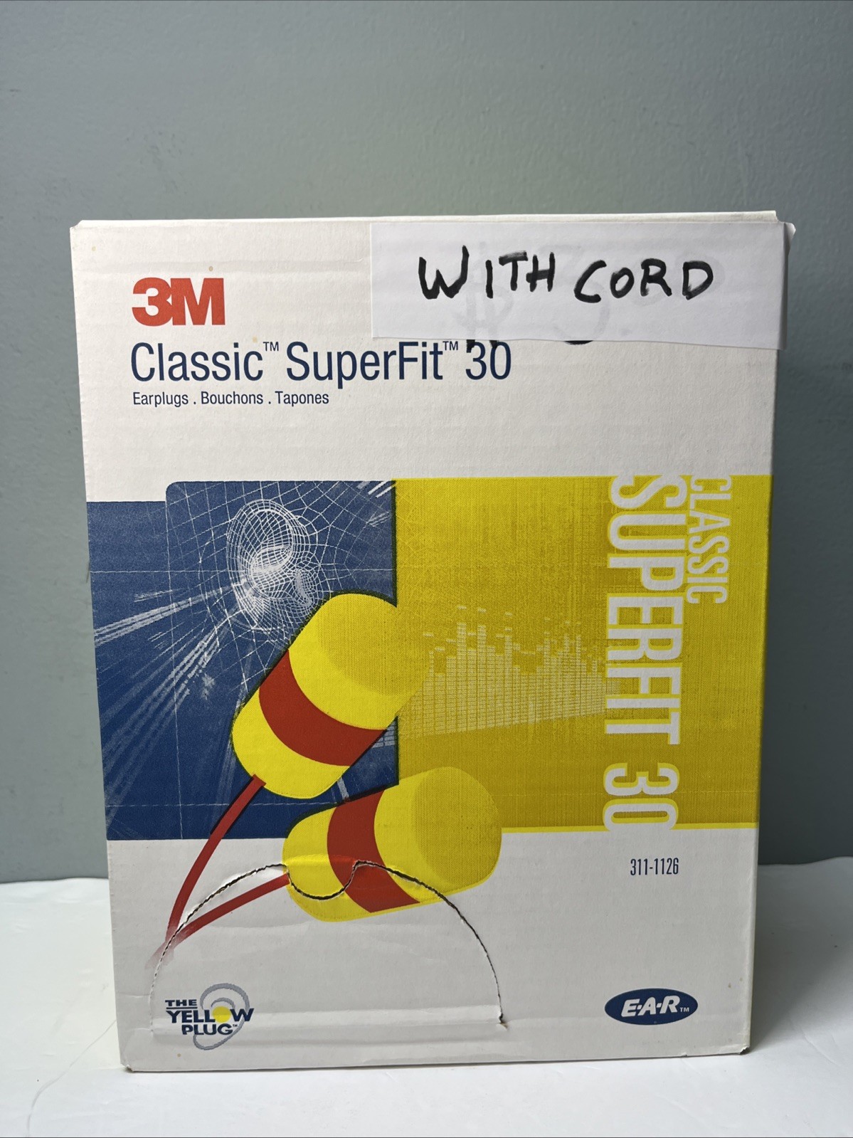 3M EAR #311-1126 Classic SuperFit 30-Corded Earplugs 200 Pairs Open Box Complete