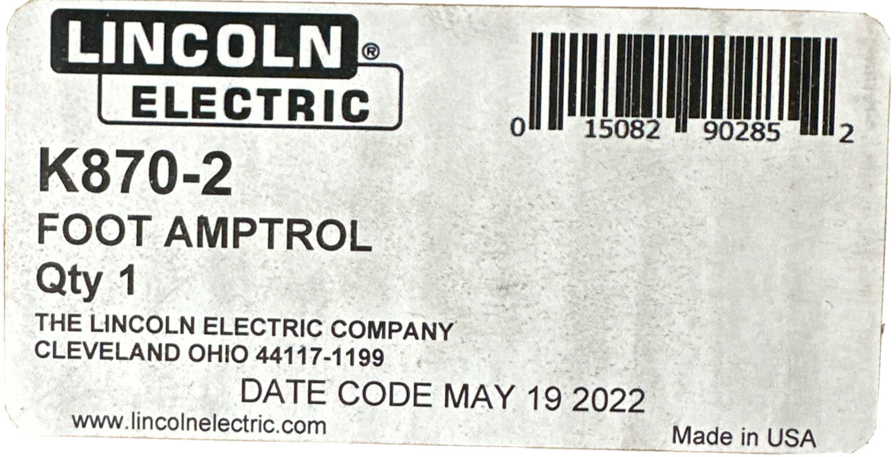 Lincoln Electric K870-2 Foot Amptrol, 25 Ft. (7.6m) (12 Pin) WELDING AMPTROL