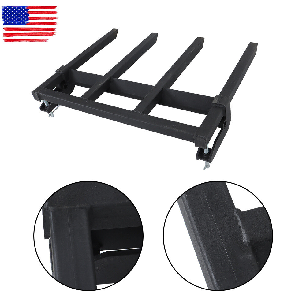 42″ Universal 2500lbs Clamp on Heavy Debris Fork For Tractor Skid Steer Buckets
