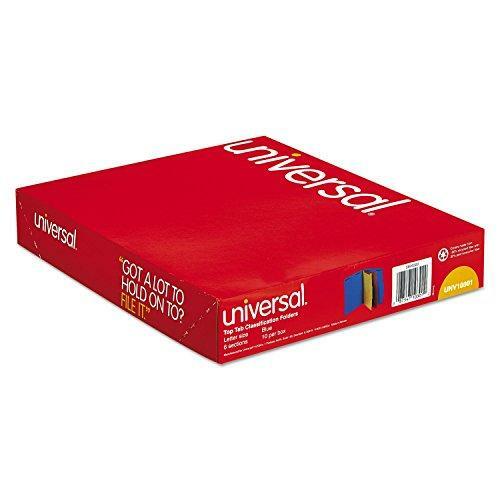 Universal Pressboard Classification Folders, Letter, Six-Section, Cobalt Blue,