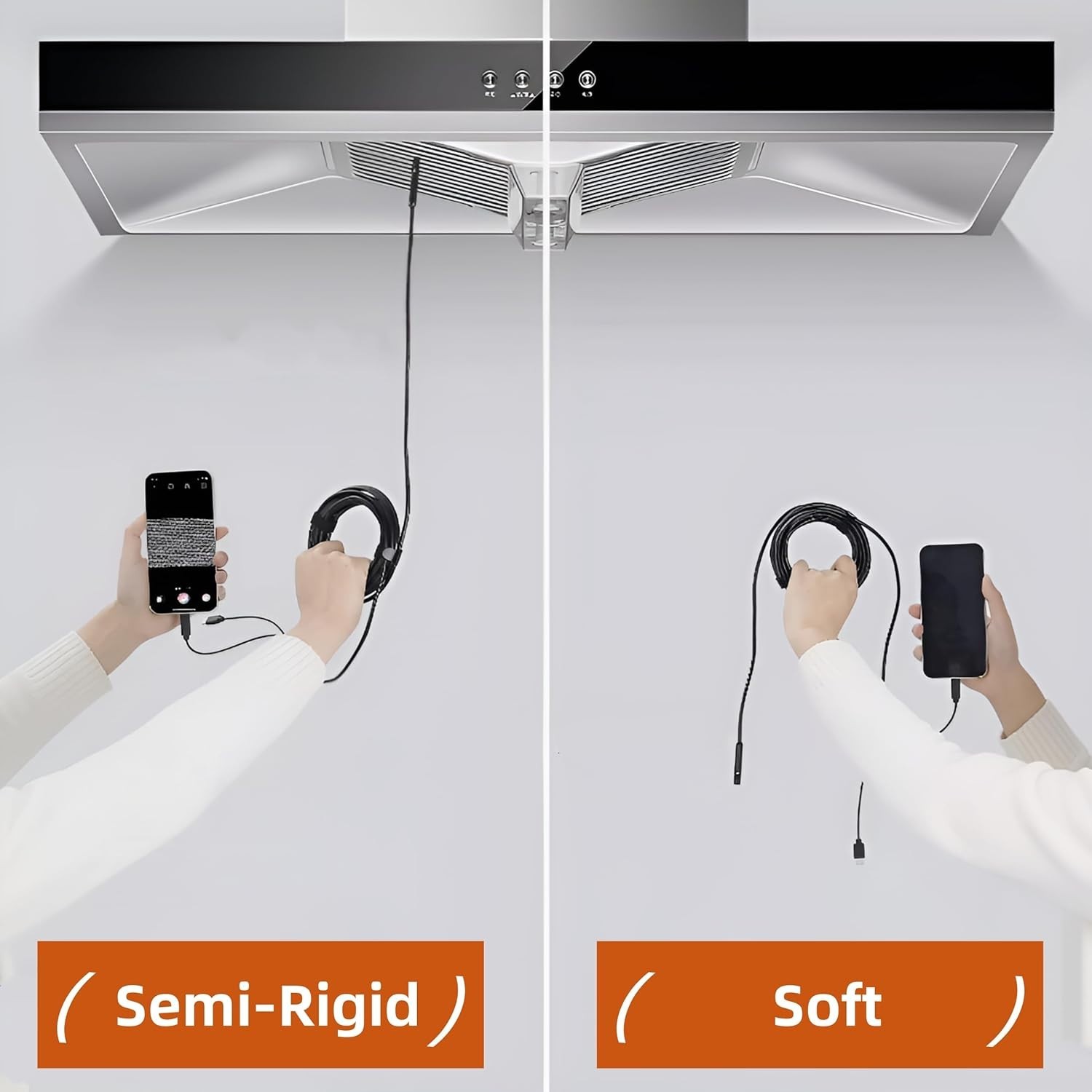 Dual-Lens Endoscope Camera with Light,Borescope with 8 Adjustable LED Lights …
