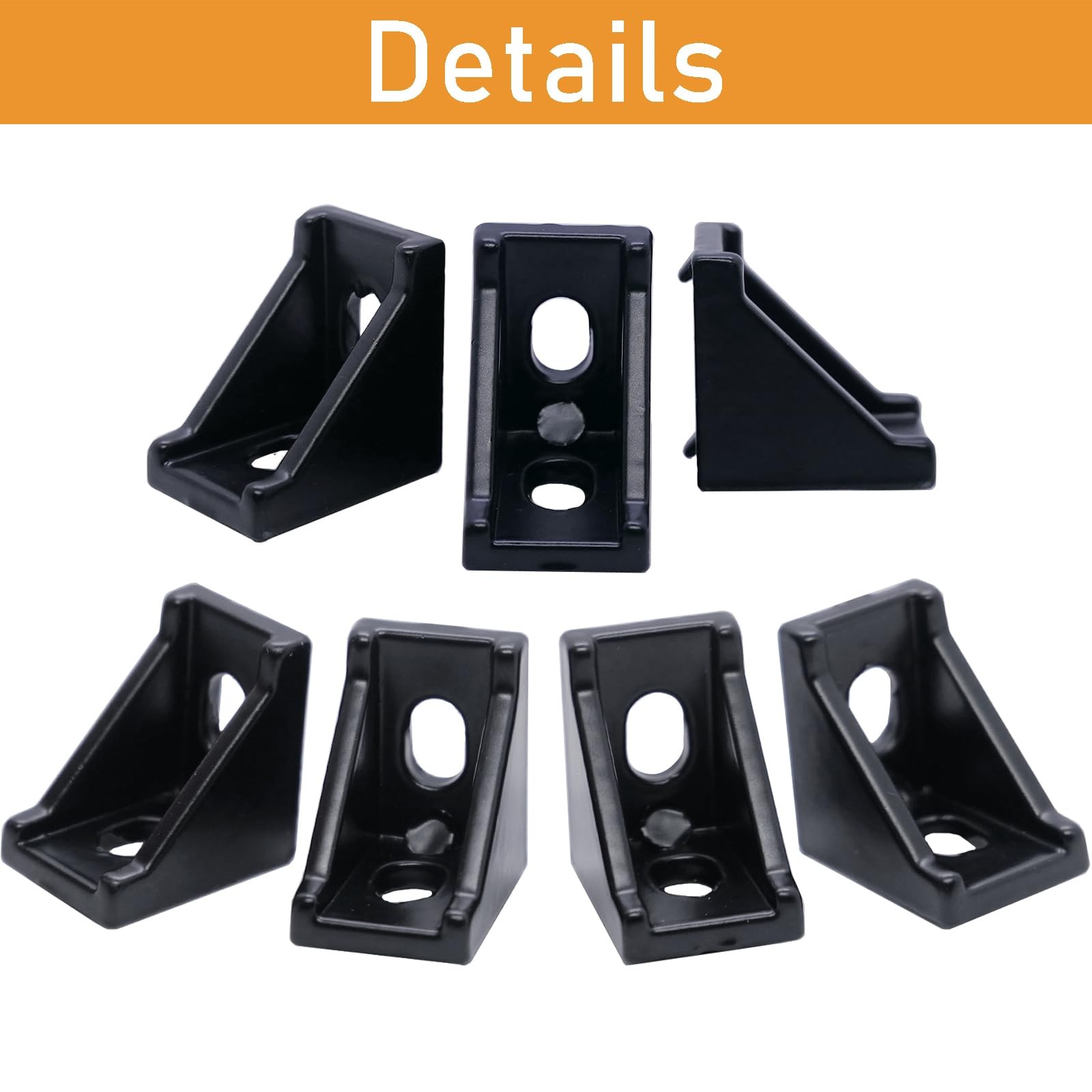 20 Sets Black 2020 Series Aluminum Profile Connector Corner Brackets New