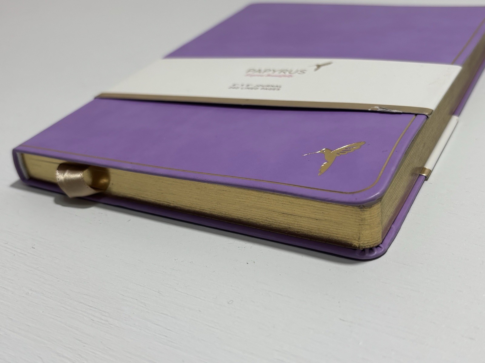PAPYRUS Purple Ruled Gilded Notebook Journal 240 Ivory Lined Pages with Bookmark