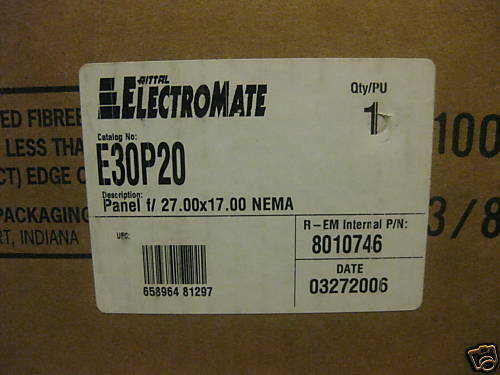 Electromate E30P20 Panel f/27.00 X 17.00 NEMA NEW IN BOX