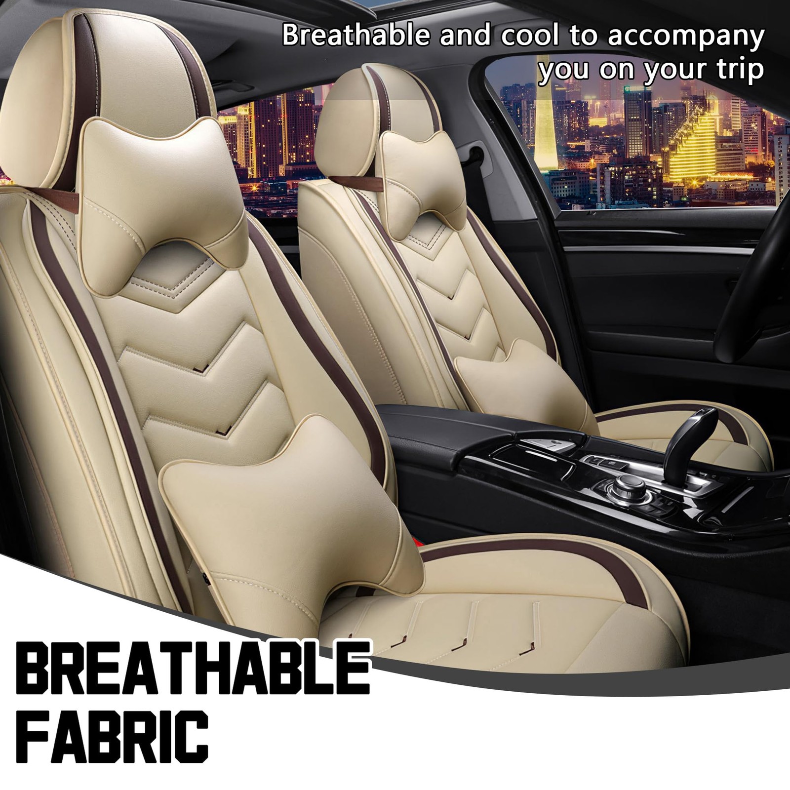 2-Seat Beige Nappa Leather Seat Covers Cadillac Escalade ESV 2003-2026