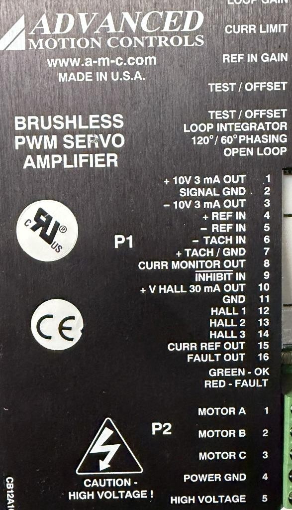 Advanced Motion Controls B12A6L Brushless PWM Servo Amplifier 37246-0075