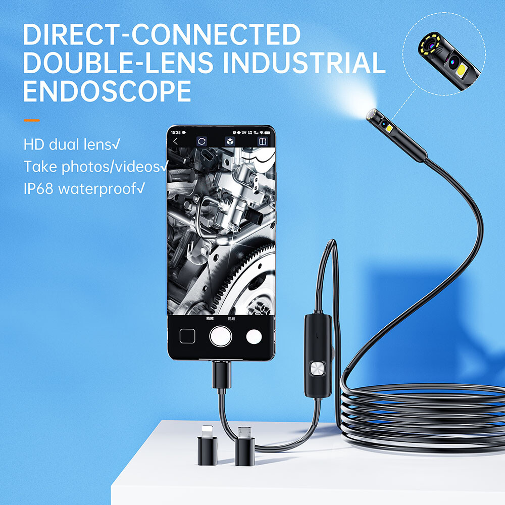 Pipe Inspection Camera Endoscope Video Sewer Drain Waterproof for iPhone Samsung