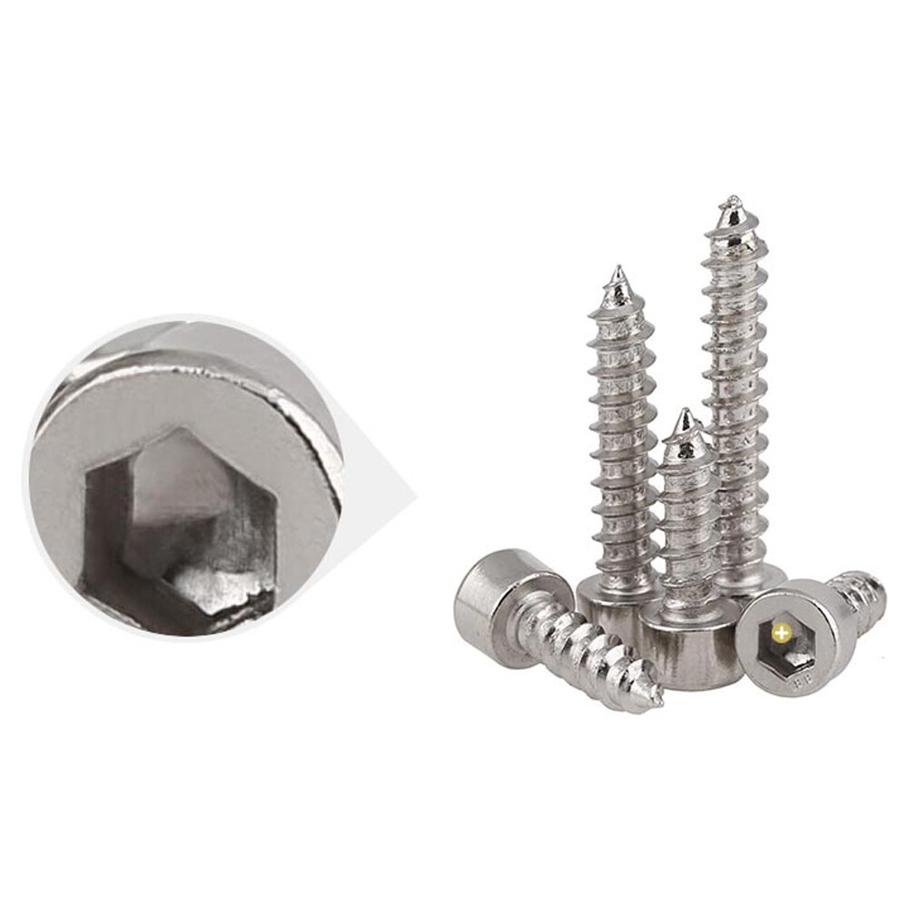M2 M3 M4 304 stainless steel Hex Hexagon Socket Cap Head Self-tapping Wood Screw