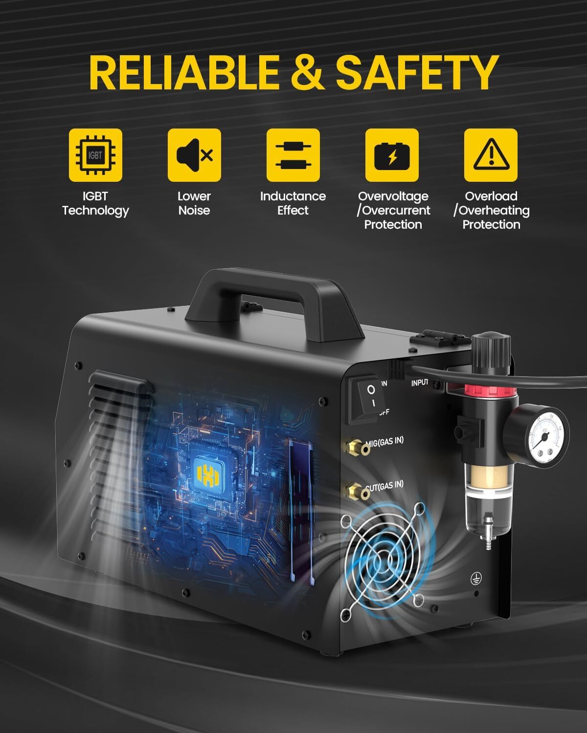 5 in 1 MIG/CUT/TIG/MMA Welder 250A MIG Welder Plasma Cutter 220V Gas/Gasless US