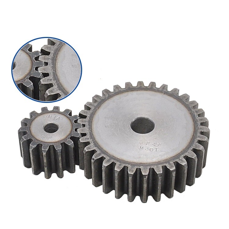 Module 2.5M, 3M, 4M 5M Spur Gear Flat Spur Gear 10 To120T Teeth 45# Steel