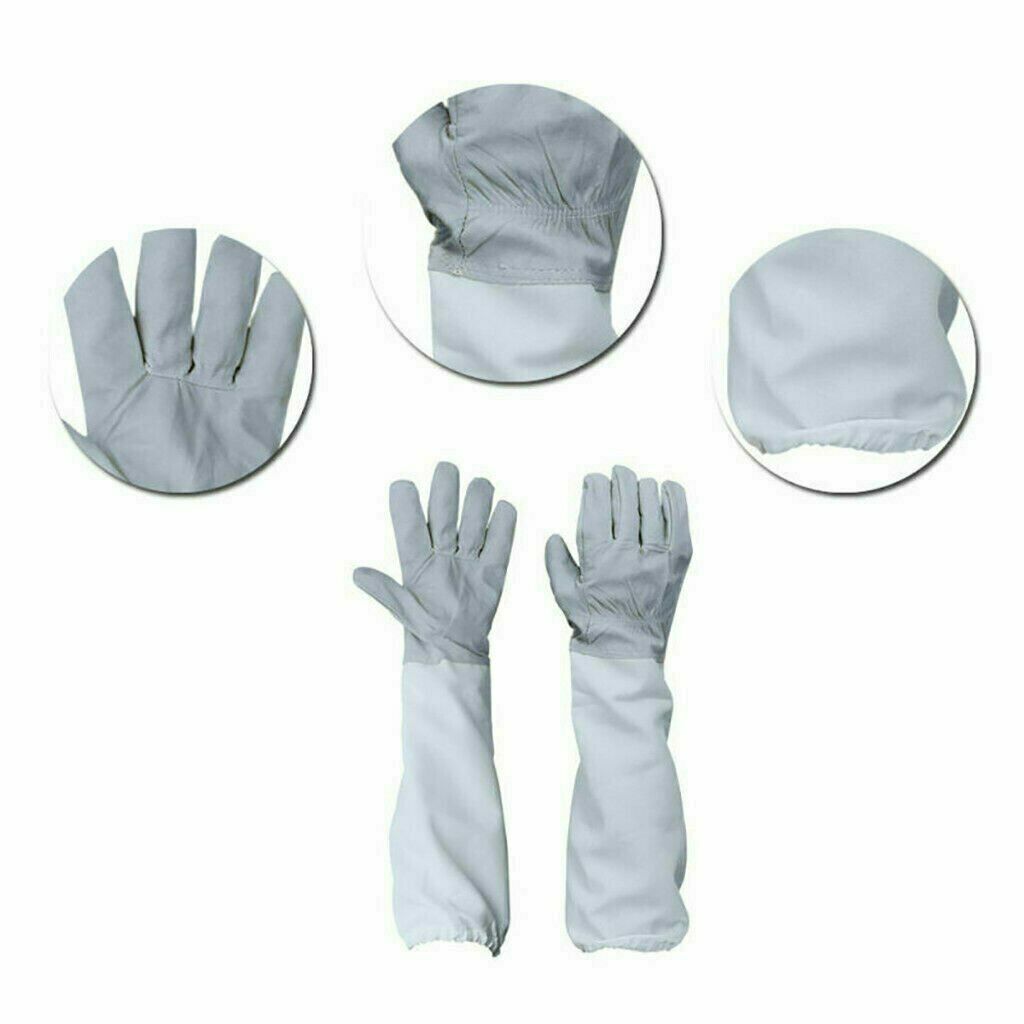Professional Beekeeper Jacket w/ Gloves Set Jacket Pull Over with Fencing Veil