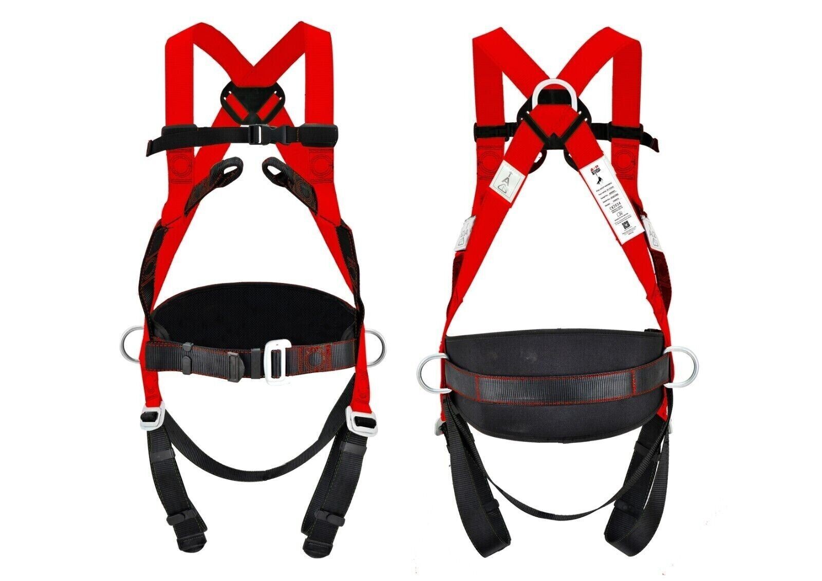 Lifting platforms railing height protection 4P harness including fall arrestor DIN EN361