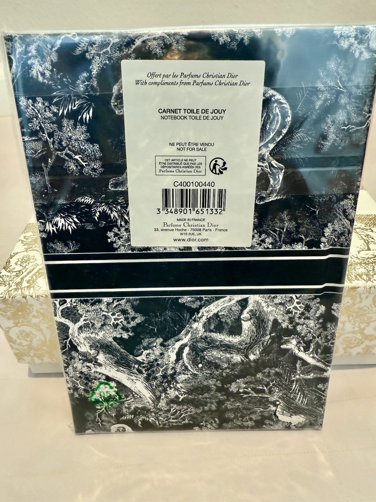 *NEW* Christian DIOR Hardcover Notebook Toile De Jouy Dark Blue Blank Journal