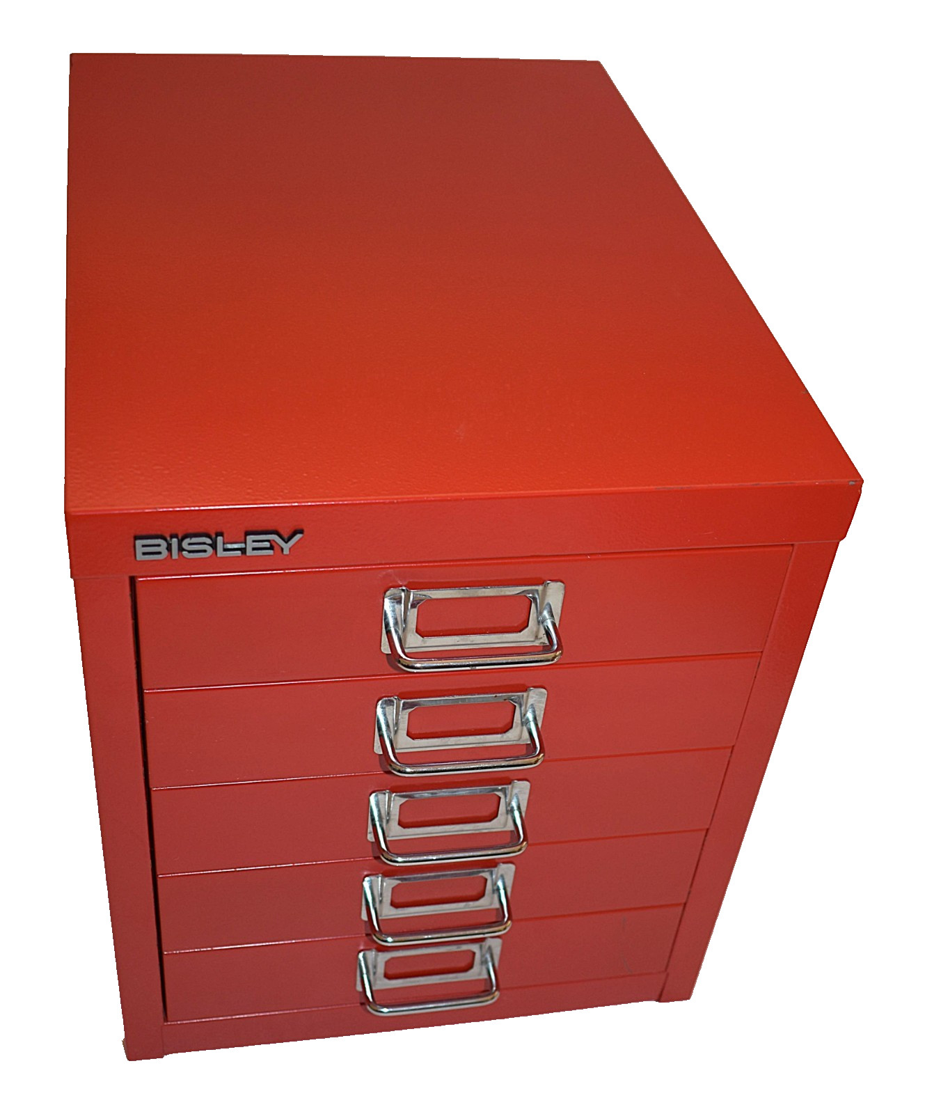 Bisley 5 Drawer Cabinet Inserts Red Metal Exc Cond 15” deep x 13” ht x 11” wide
