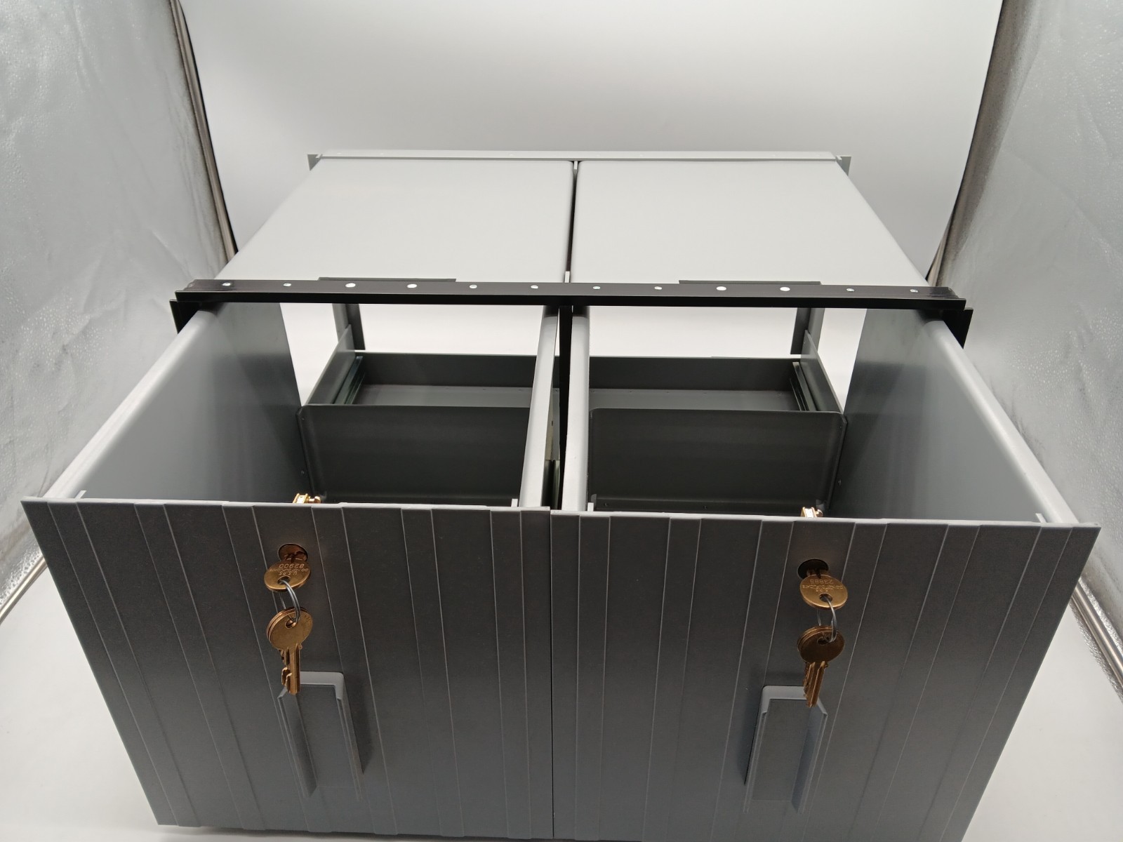 NEW 2025 USPS PSIN 2904 Aluminum 2-Drawer Lock Box Unit w/ Heavy Brass Keys