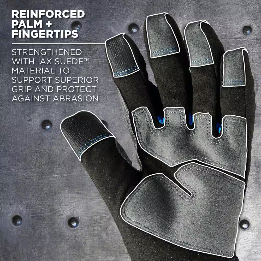 Proflex 817 Medium Black Reinforced Winter Work Gloves