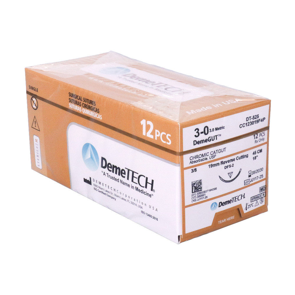 DemeTECH® Surgical Suture 3/0 4/0 45/75cm Materials Absorbable Braided Coated