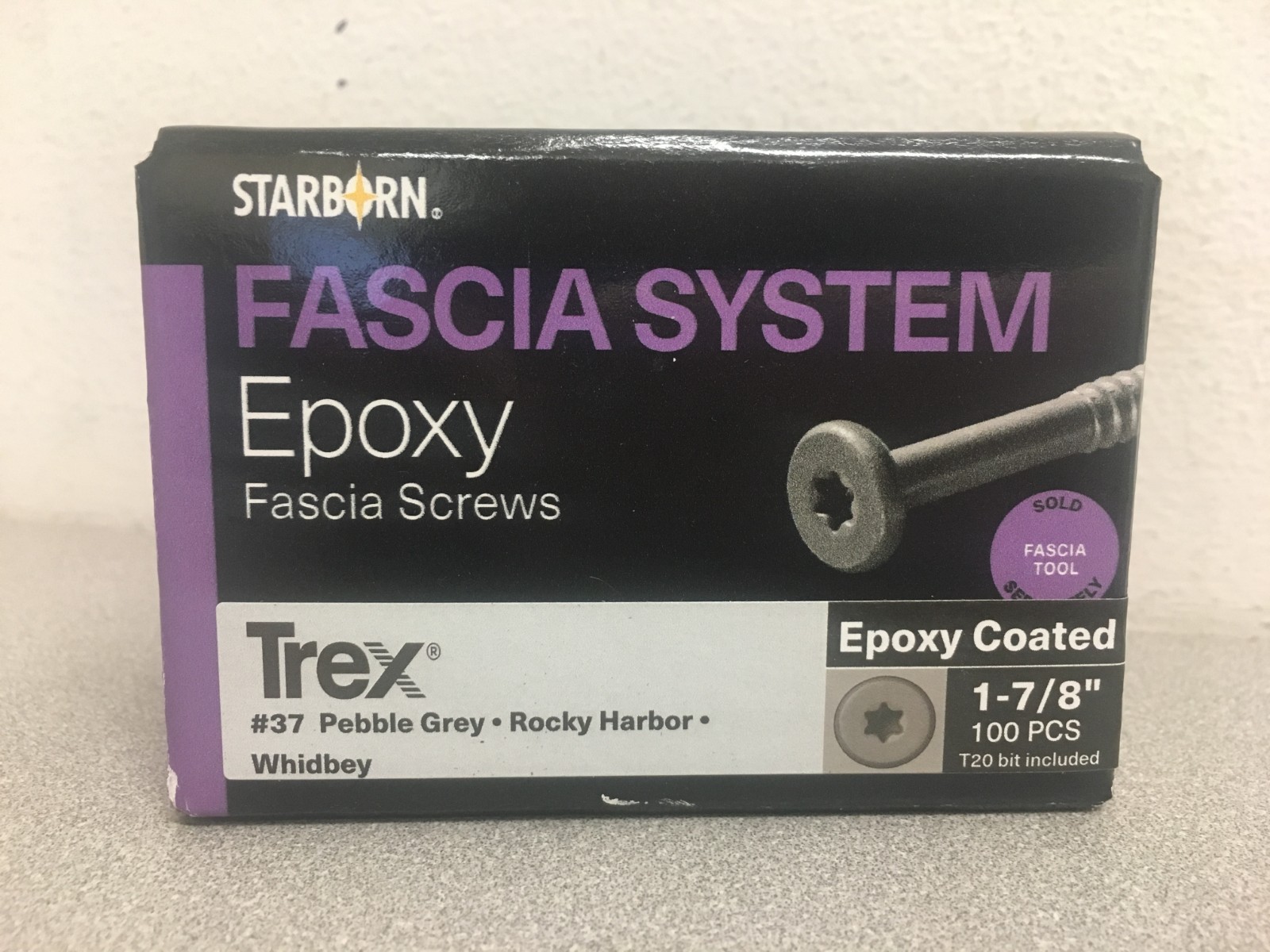 Trex Fascia System Epoxy Fascia screws #37 Pebble Grey-Rocky Harbor 1 ⅞ ” 100PCS
