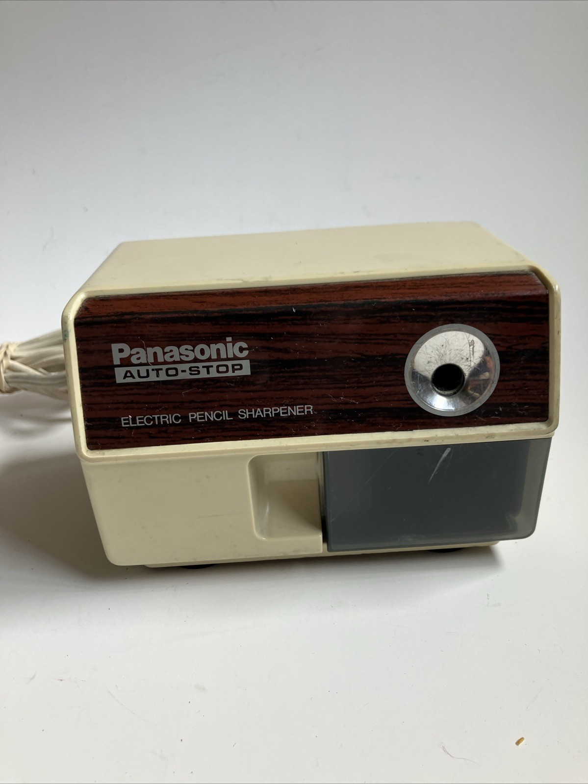 VTG Panasonic KP-110 Auto-Stop Electric Pencil Sharpener Japan Woodgrain WORKS