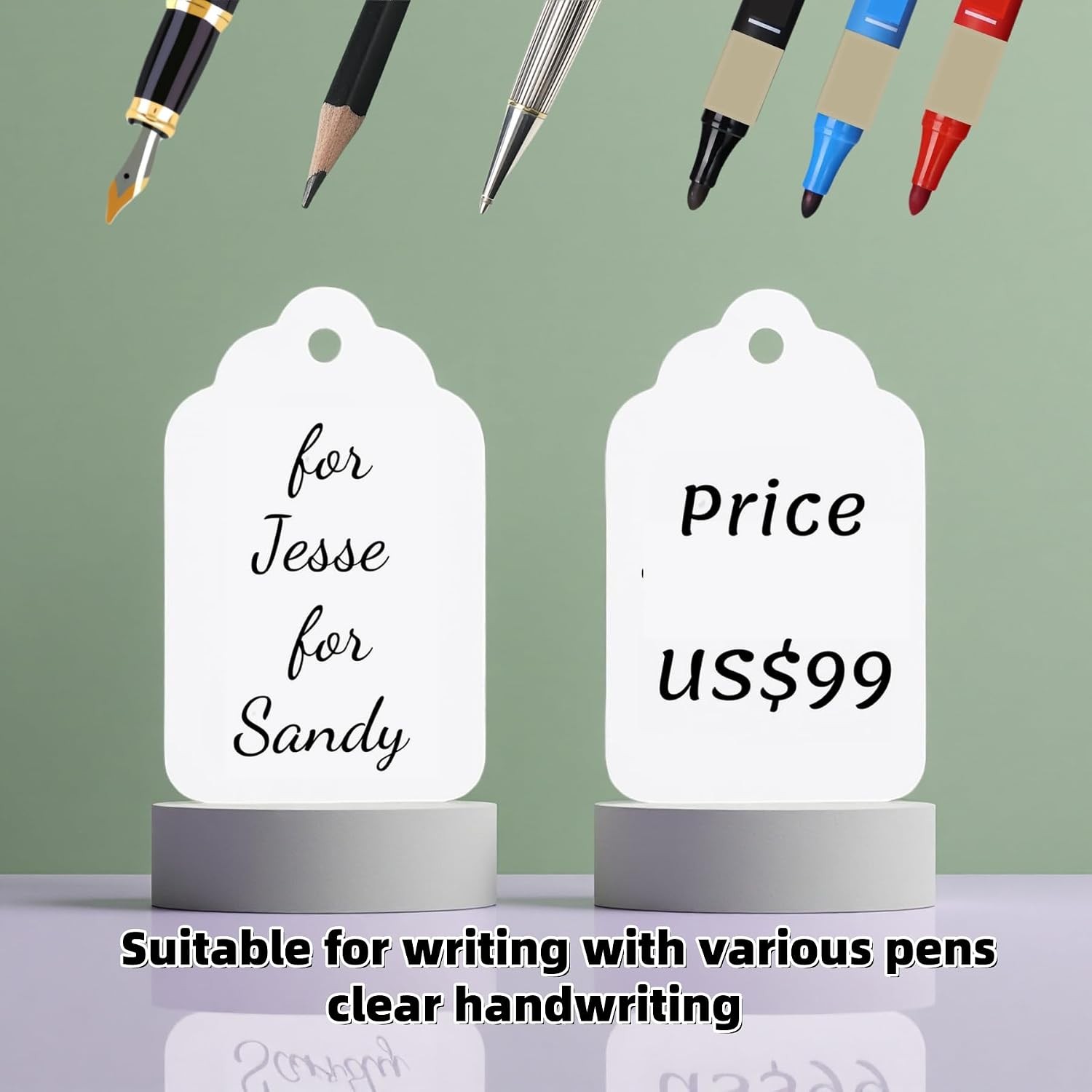 1000 PCS Pre-Strung White Price Tags 1.75×1.093 Retail Merchandise Labels