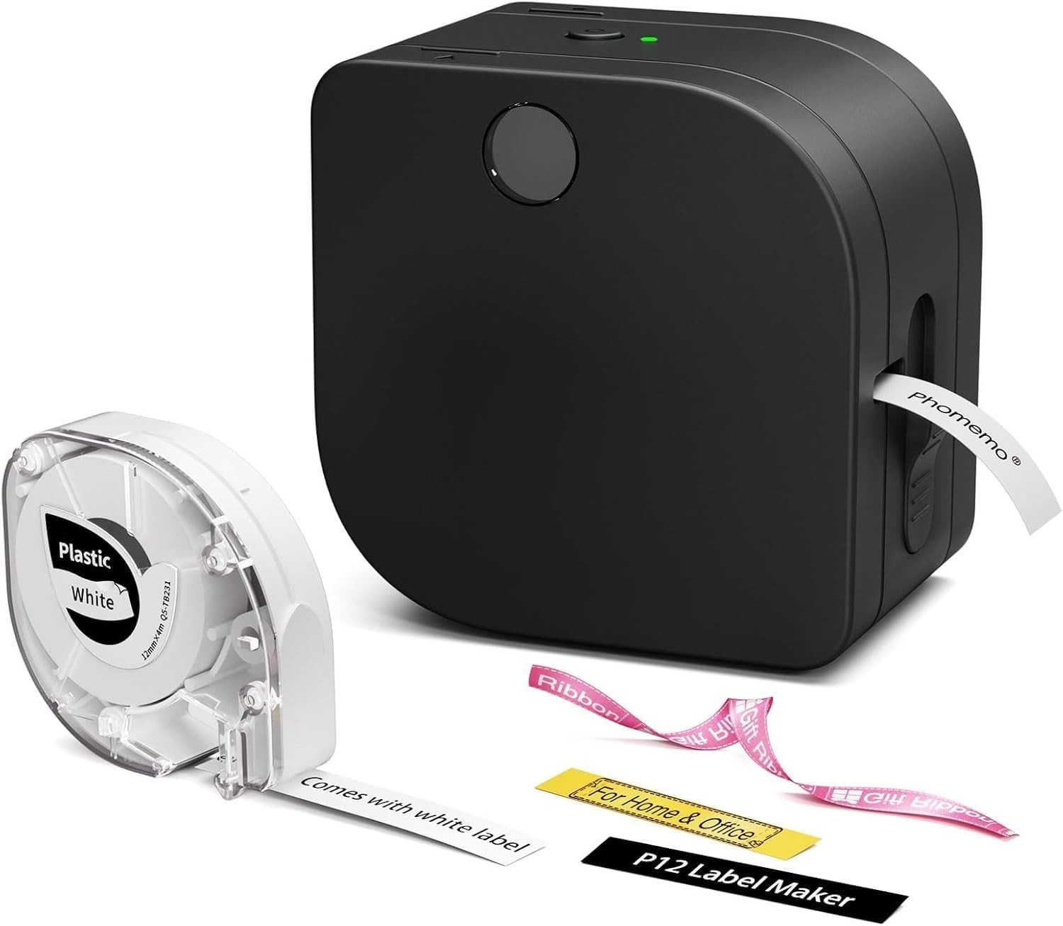 Label Maker Machine with Tape, P12 Bluetooth Small Label Maker with Multiple Tem