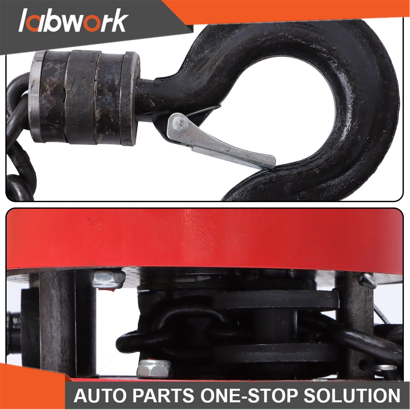 Labwork 2200lbs/1 Ton 8FT/2.4m Lift Manual Hoist G80 Chain w/ 2 Heavy Duty Hooks