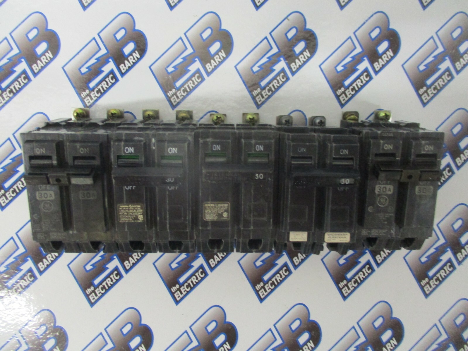 GE THQB2130, (5) 30 Amp, 240 Volt, 2 Pole, Circuit Breakers- WARRANTY
