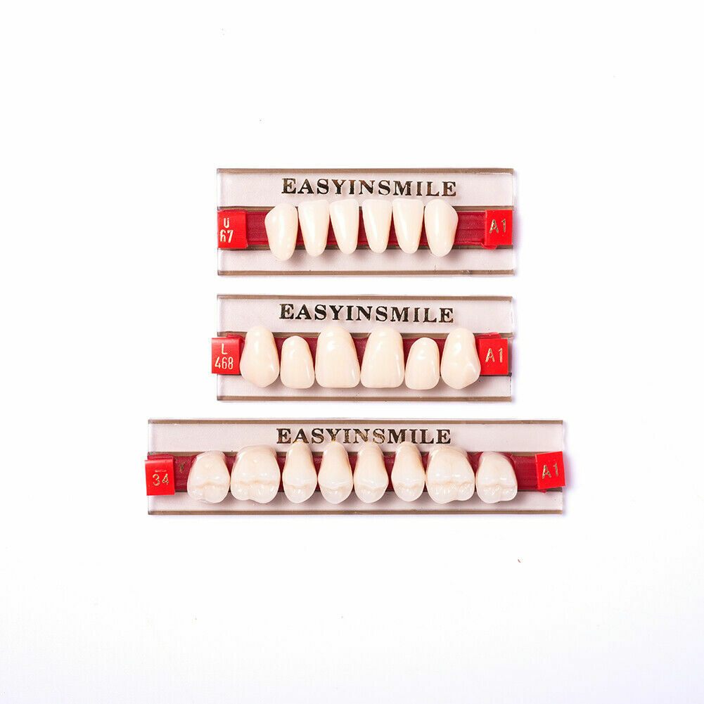 Dental Acrylic Resin Denture False Teeth Anterior DIY Lab A1/A2/A3 U/LFull size