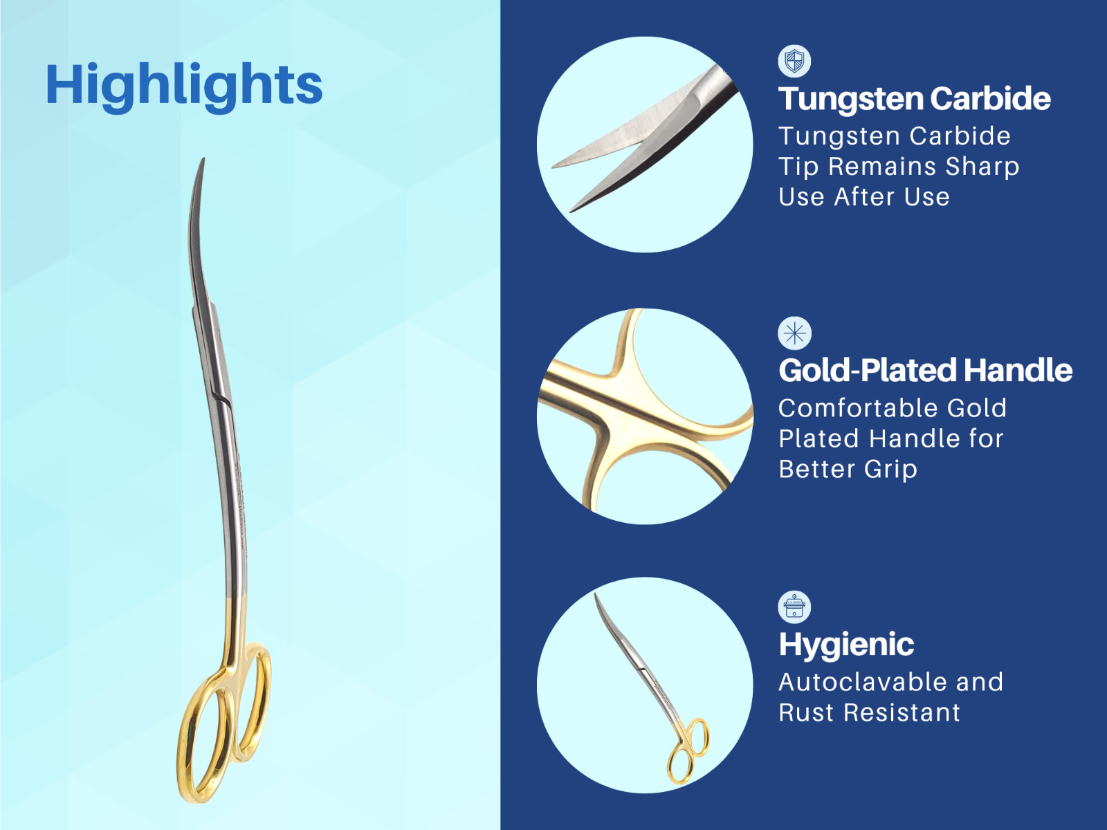 Scissors 5.5″ LaGrange Gold Plated Handle with Tungsten Carbide Inserts ARTMAN
