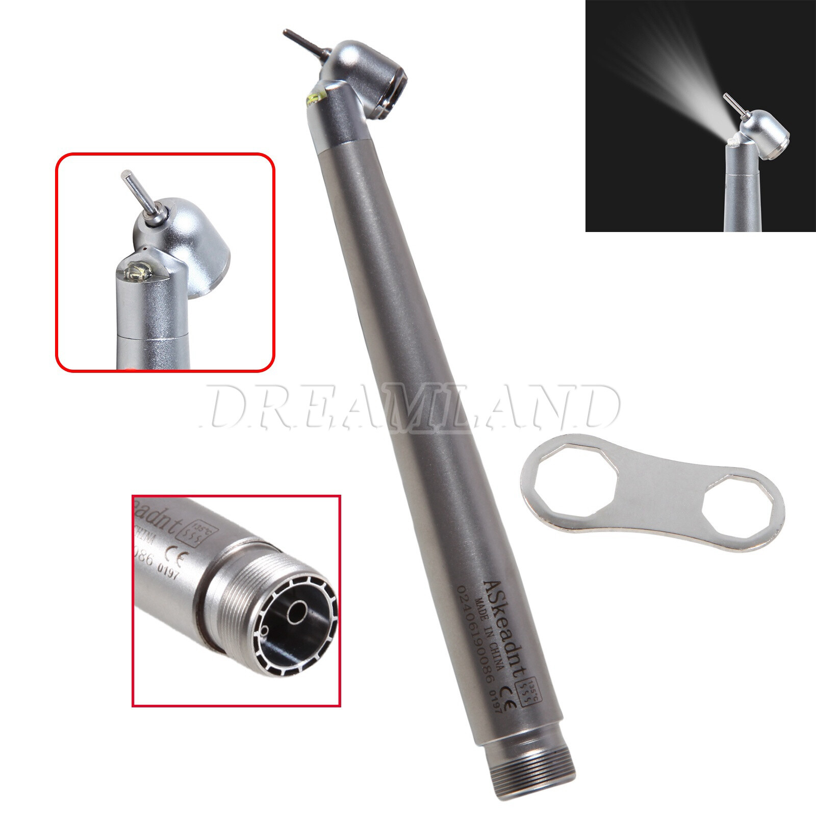 NSK Dental LED 45° Grado Alta Velocidad Turbina Pieza de Mano E-generador 2Holes