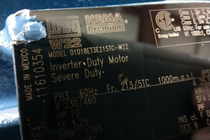Weg 01018ET3E215TC-W22 10 HP 1765 RPM 230/460VAC 3-Phase General Purpose Motor