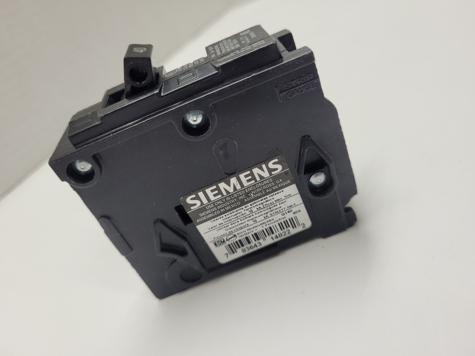 Siemens Q140 Miniature Circuit Breaker, 40 A, 120V Ac, 1 Pole, Plug In Mounting