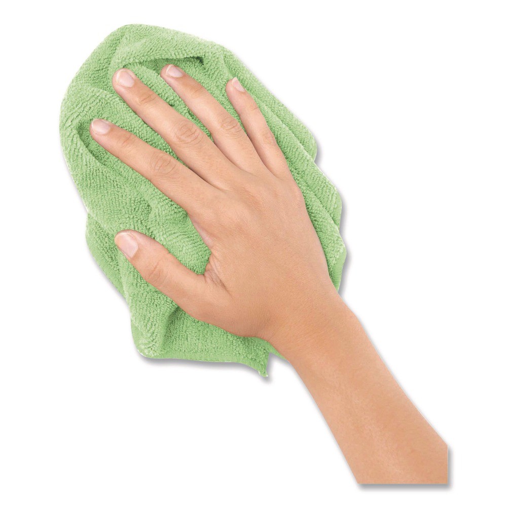 Boardwalk Microfiber Cloths, 12 x 12, Green, 12/Pack