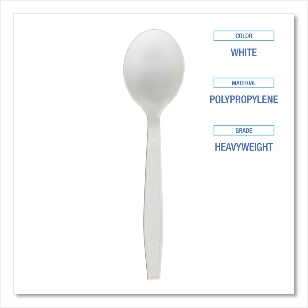 Boardwalk SOUPHWPPWH Heavyweight Cutlery Soup Spoon – White (1000/CT) New