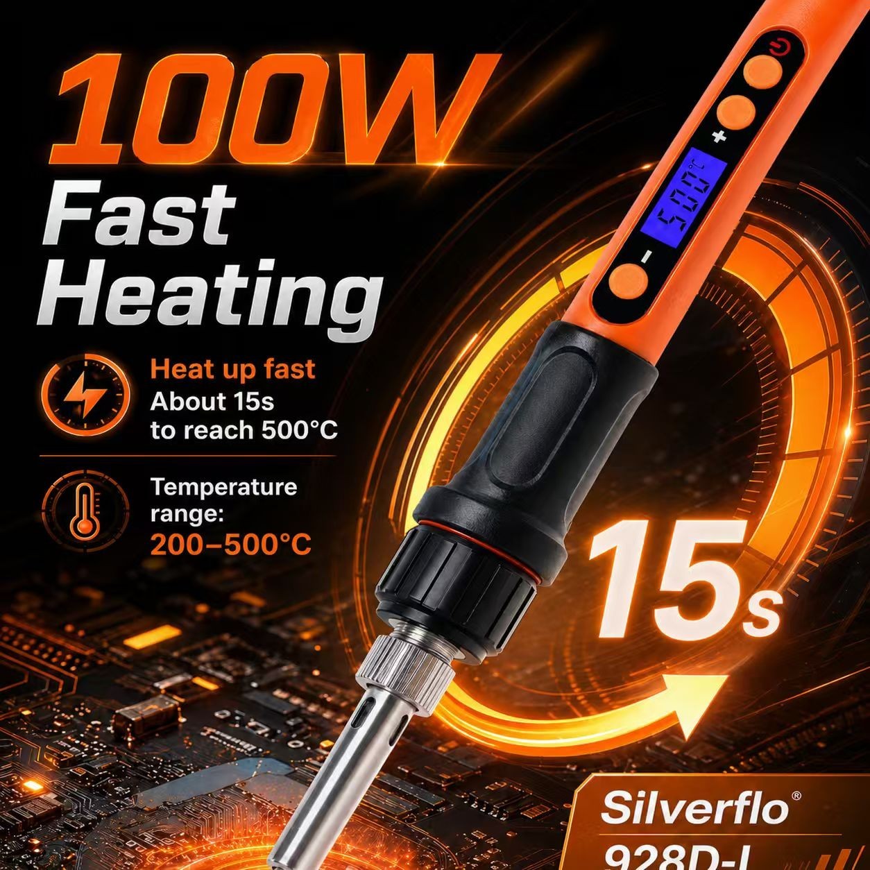 Silverflo 928D-I 100 W Electric Soldering Iron Kit Welding Desoldering Tool Set