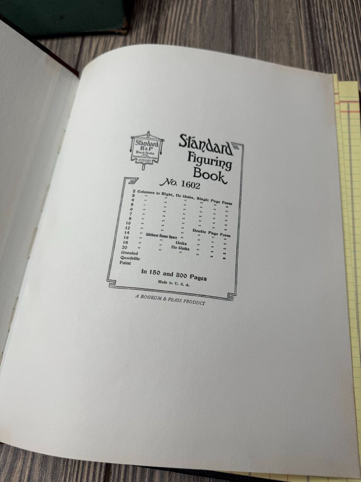 Vtg Standard Blank Books No. 1602 Ledger By Boorum & Pease Co. 150 Pages