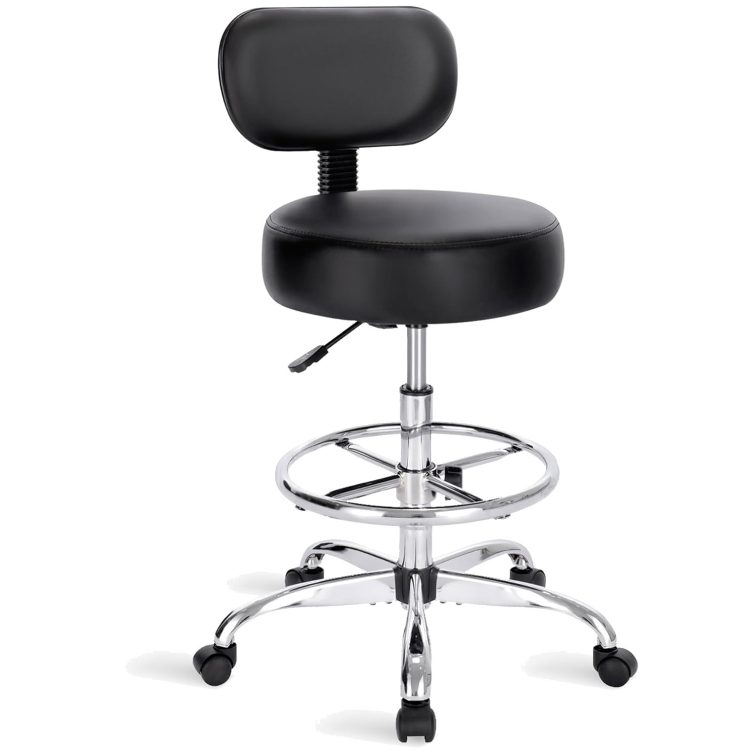 Ergonomic Drafting Chair with Adjustable Footrest – Black