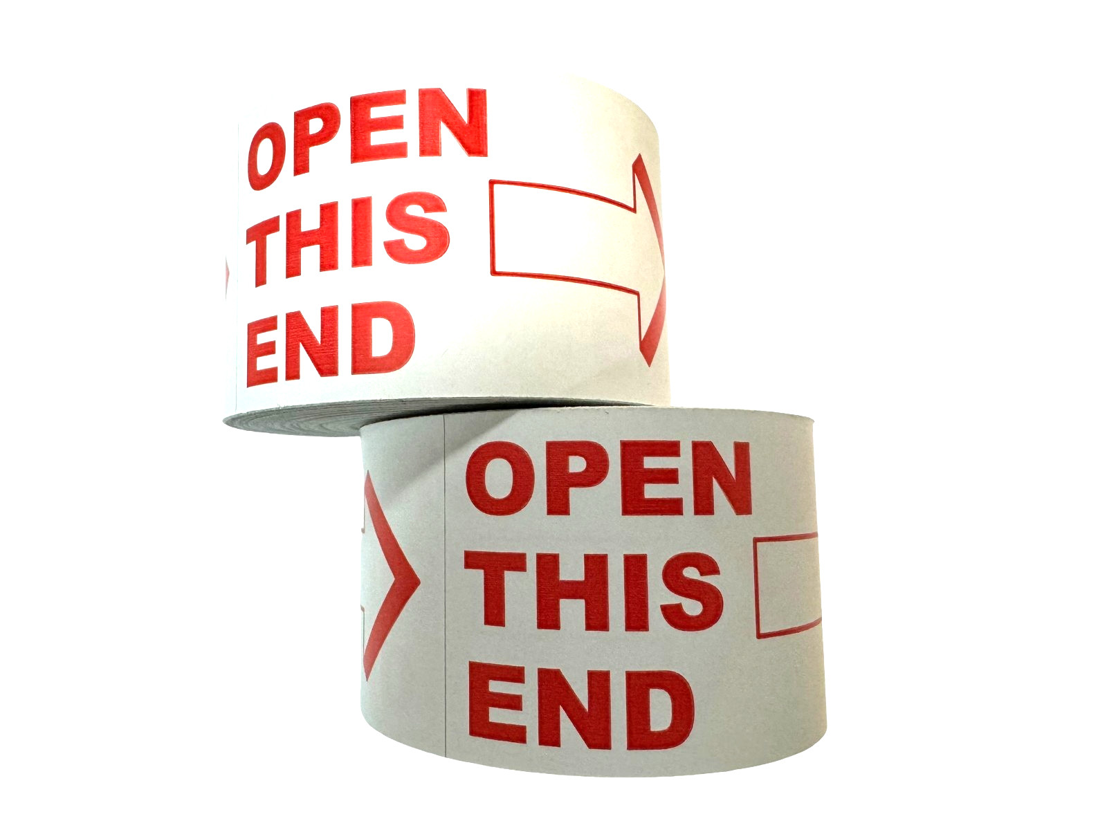 2×4 Open This End Arrow Labels White/Red This Side Up Mailing Stickers (600)